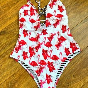 Flamingo full piece bathing suit
